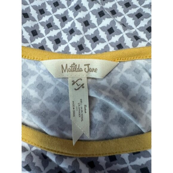 Matilda Jane MAKE BELIEVE STARSTRUCK Roll Tab Sleeve Top Women Size L - Picture 8 of 11